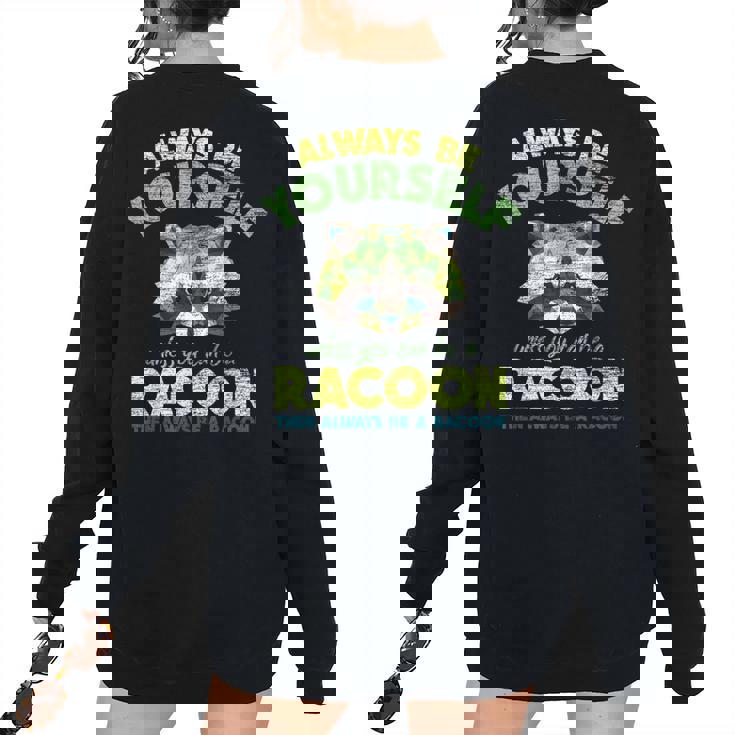 Raccoon Oversized Women's Sweatshirt with Back Print | Cozy Wear
