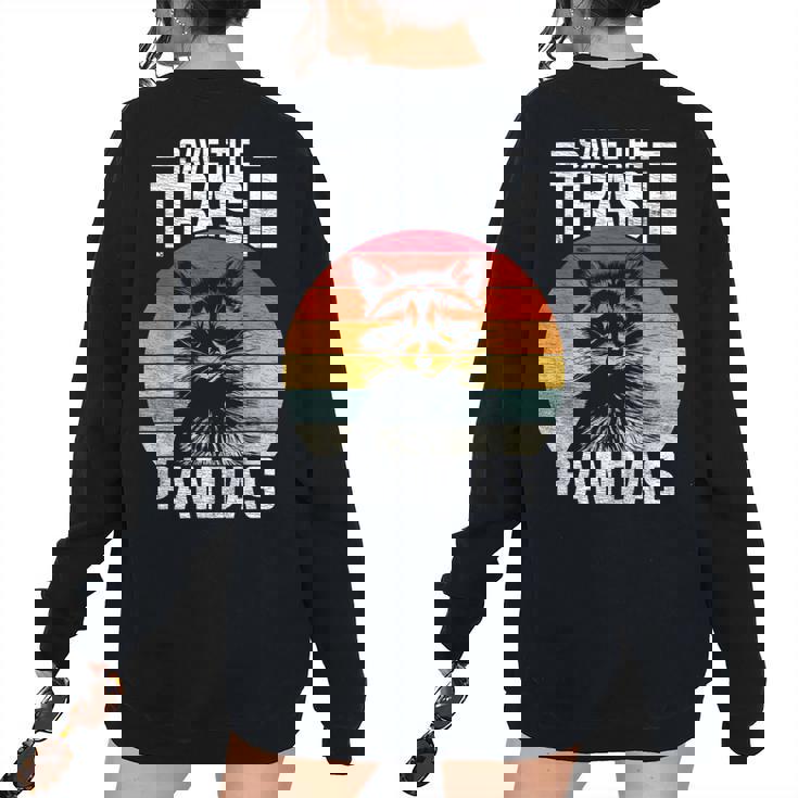 Raccoon Retro Women's Oversized Sweatshirt | Vintage Back Print