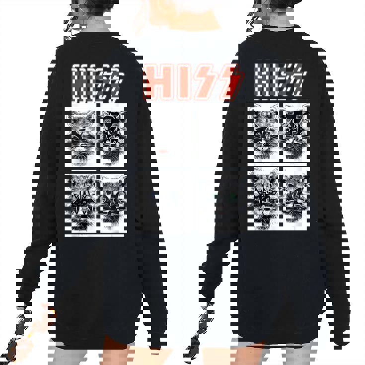 Raccoon Rock Band Concert Oversized Women's Sweatshirt - Back Print