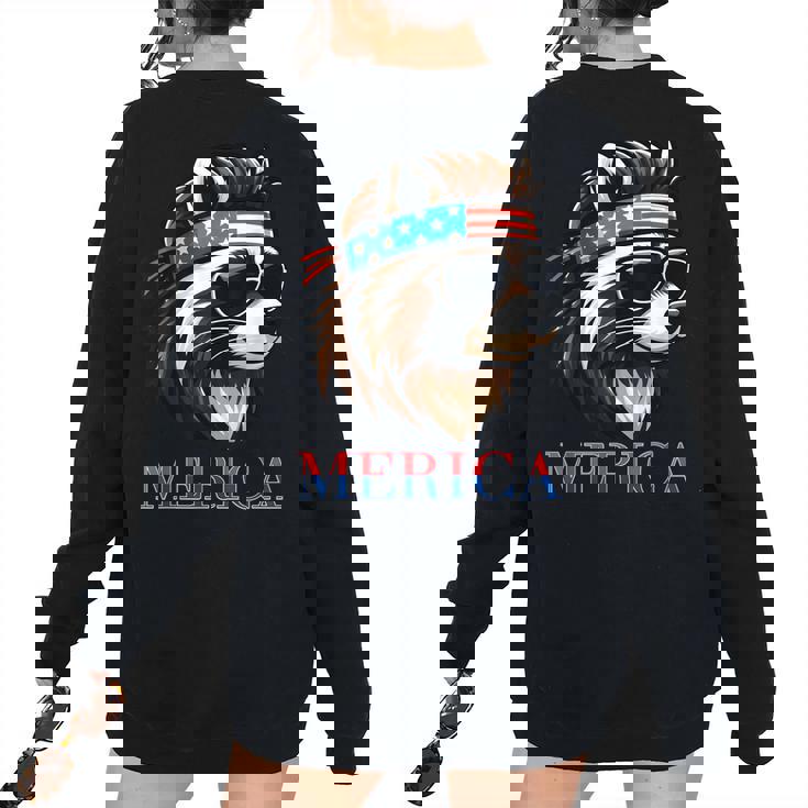 Raccoon Vintage Oversized Sweatshirt for Women | Statement Back Print
