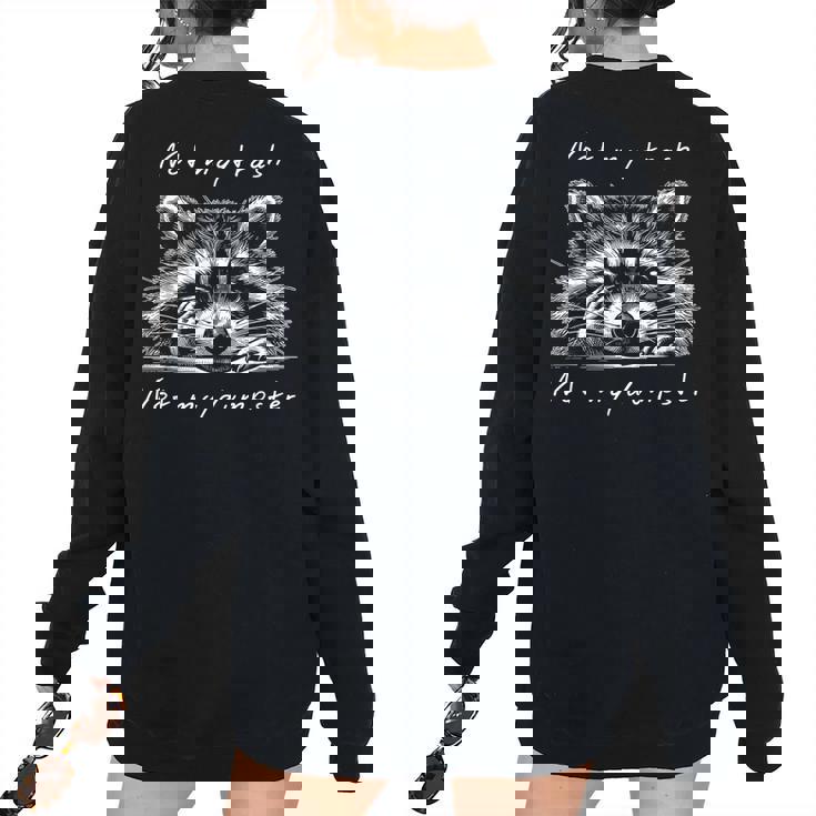 Raccoon Women's Oversized Sweatshirt - Cute Back Print