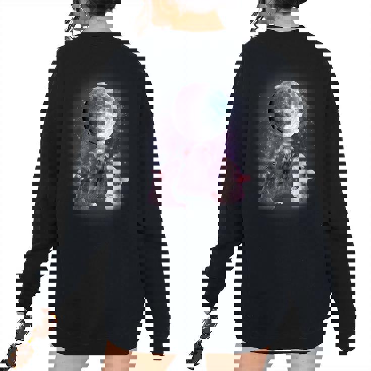 Rats Howling at the Moon Oversized Women's Sweatshirt - Back Print