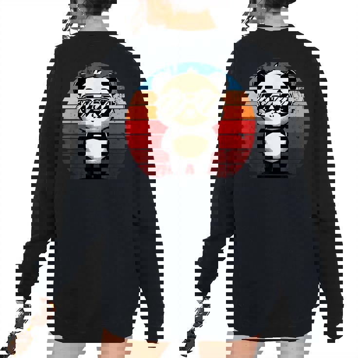 Retro Panda Sunglasses Sweatshirt - Women's Oversized BBQ Party Wear