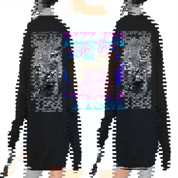 Retro Raccoon Meme Women’s Oversized Sweatshirt | Fun Back Print