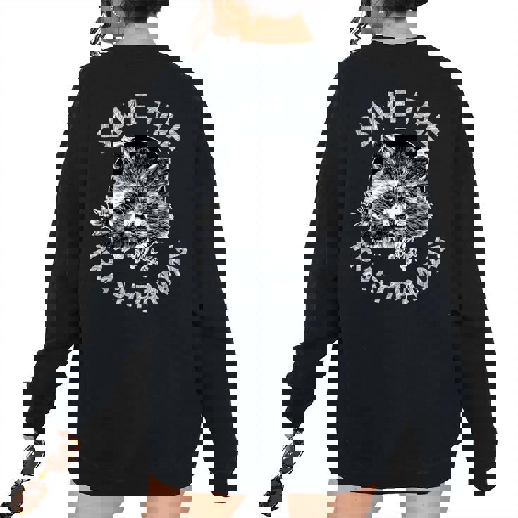 Save Raccoons Sweatshirt for Women | Oversized Animal Lover Style