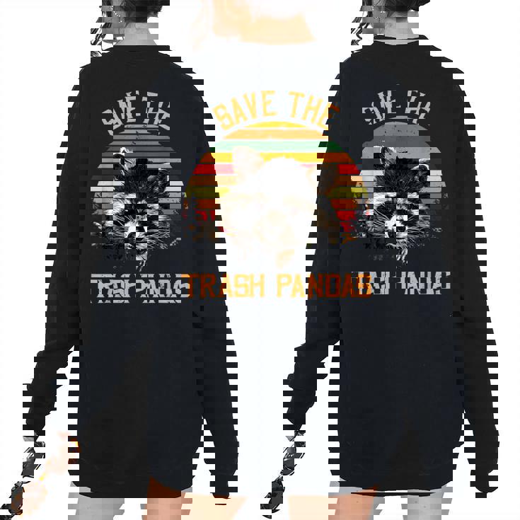 Save The Trash Pandas Raccoon Oversized Women's Sweatshirt | Animal Print