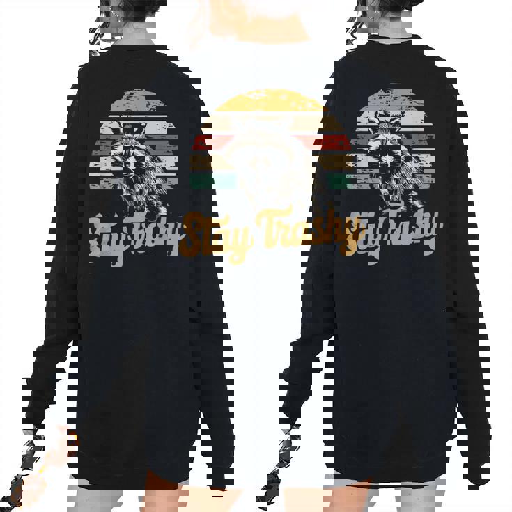 Stay Trashy Raccoon & Opossum Women's Oversized Sweatshirt - Meme Style