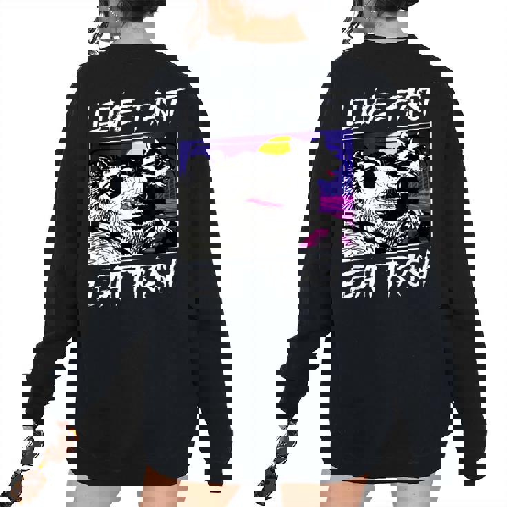 Street Cats & Trash Pandas Sweatshirt - Fun Opossum Back Print