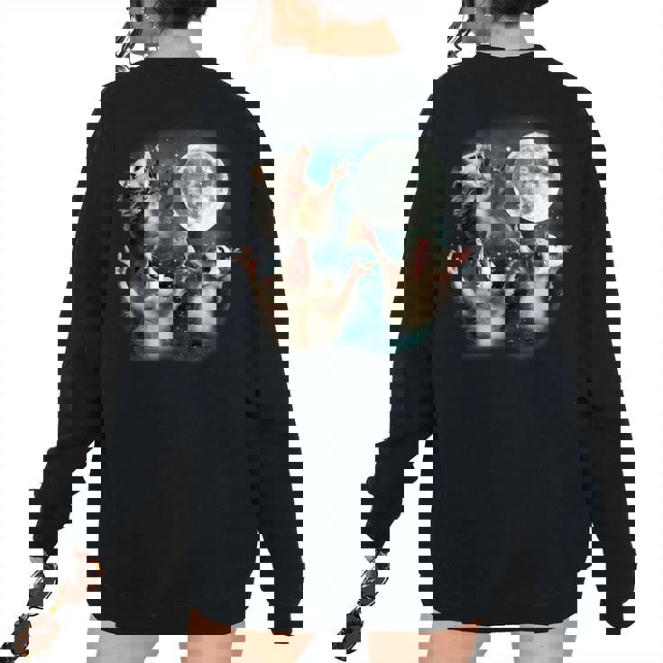 Three Possum Moon Women's Oversized Sweatshirt - Back Print Meme