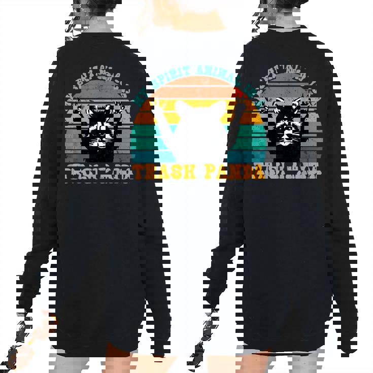 Trash Panda Raccoon Oversized Women's Sweatshirt | Quirky Back Print Trash Panda Raccoon Oversized Women's Sweatshirt | Quirky Back Print