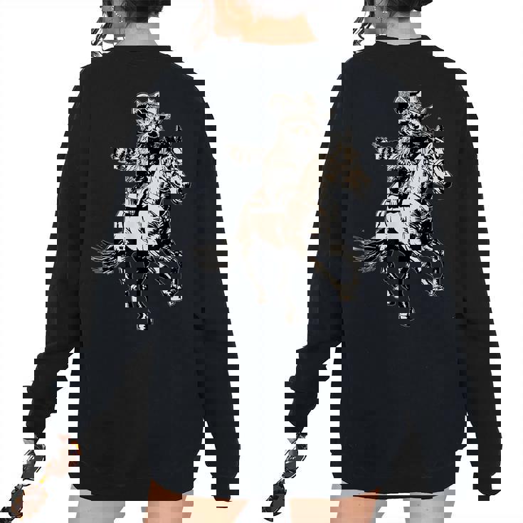 Vintage Cowboy Racoon Sweatshirt - 90s Western Retro Style for Women