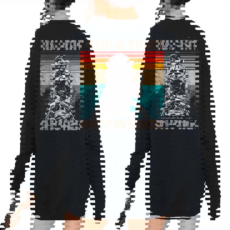 Vintage Raccoon Captain Sweatshirt - Women's Oversized Back Print