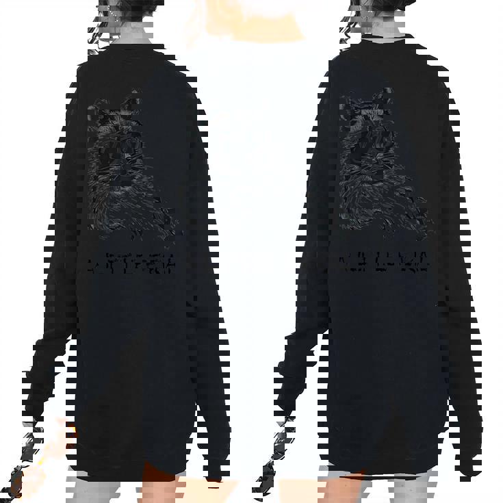 A Little Feral Raccoon With Moon Animal Raccoon Trash Panda Women's Oversized Sweatshirt Back Print