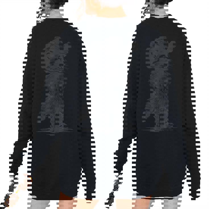 Raccoon Cowboy Meme Graphic | Unisex Oversized Hoodie Sweatshirt