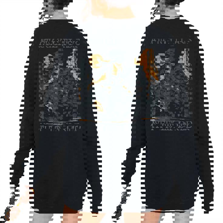Raccoon Cowboy Western Oversized Sweatshirt for Men & Women