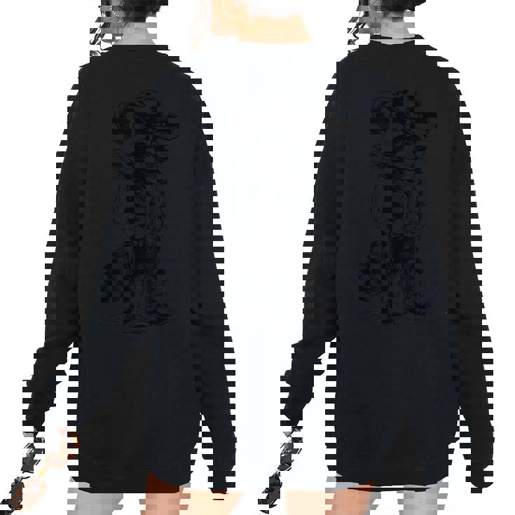Raccoon Cowboy Western Oversized Sweatshirt - Unisex Back Print