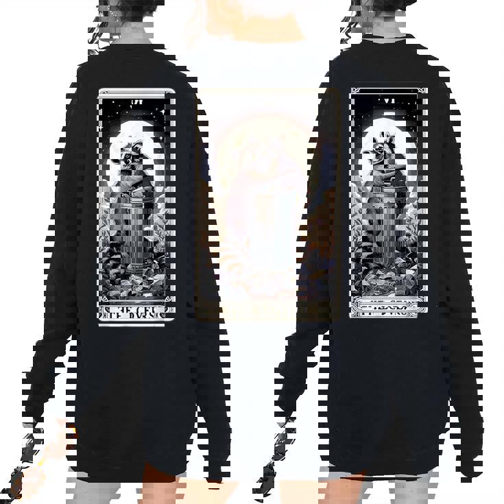 Raccoon Tarot Sweatshirt - The Lovers Back Print for Women