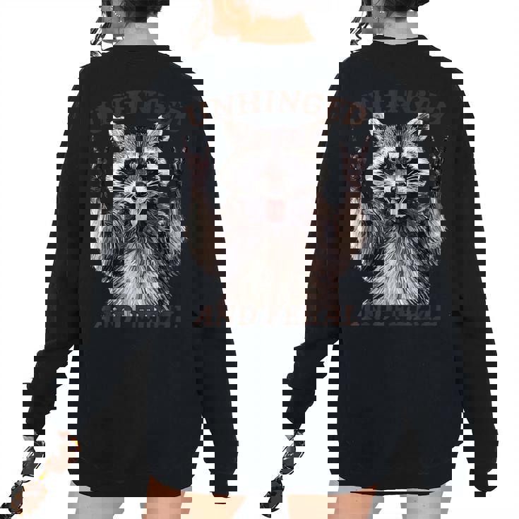 Retro Raccoon Oversized Women's Sweatshirt - Feral Summer Vibe