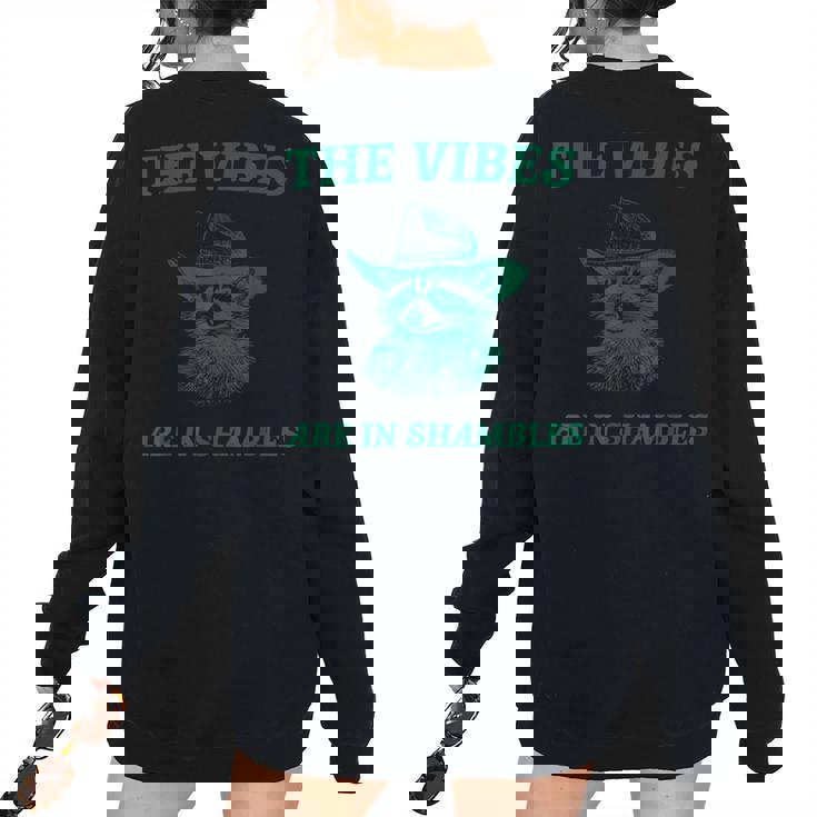 Sarcastic Raccoon Cowboy - Funny Women's Oversized Sweatshirt | Back Print
