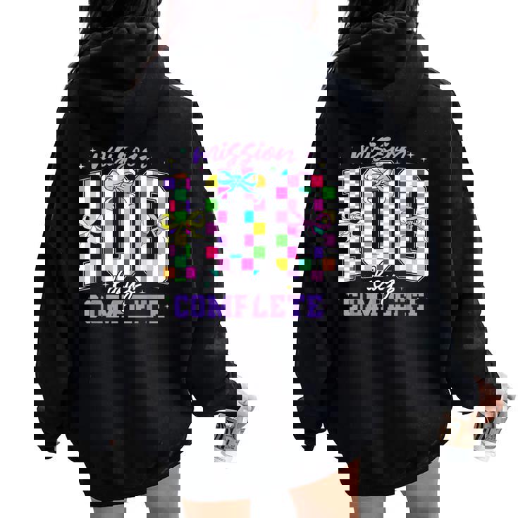 100 Days Of School Teacher Retro Girl 100Th Days Of School Women Oversized Hoodie Back Print