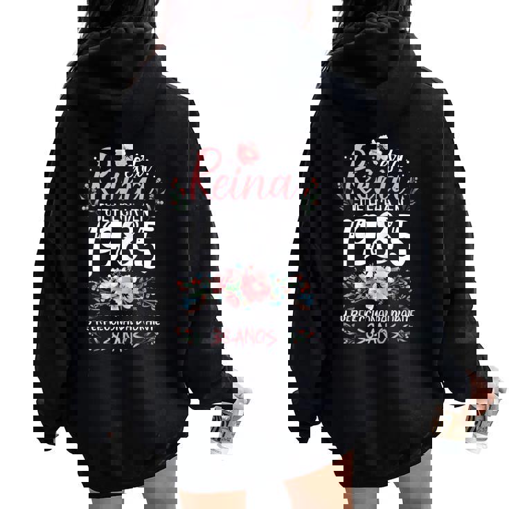 38 Años Regalo De Cumpleaños Hecha En 1985 38 Años Women Oversized Hoodie Back Print