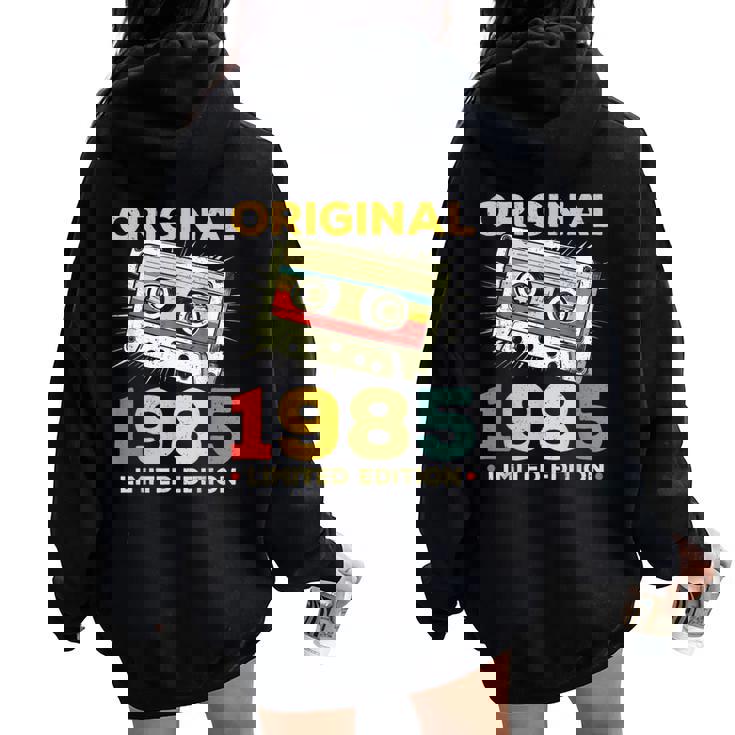 40 Cumpleaños 40 Años Hombre Intage 1985 Regalo Women Oversized Hoodie Back Print