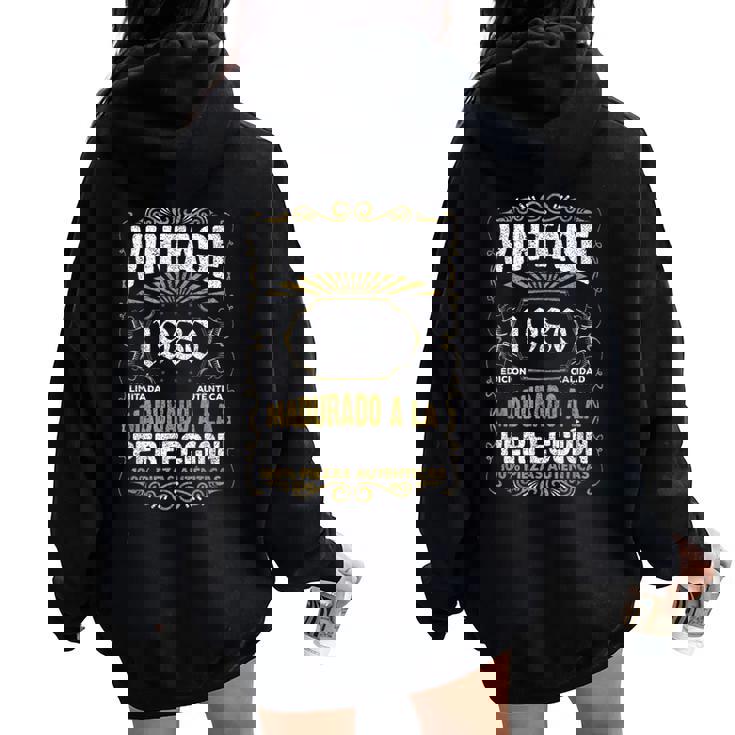 45 Cumpleaños 45 Años Hombre Intage 1980 Regalo Women Oversized Hoodie Back Print