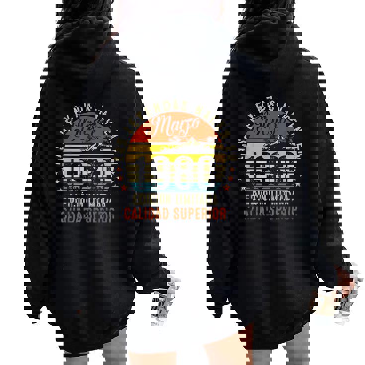 45 Cumpleaños Hombre 45 Años Marzo 1980 Regalo Women Oversized Hoodie Back Print