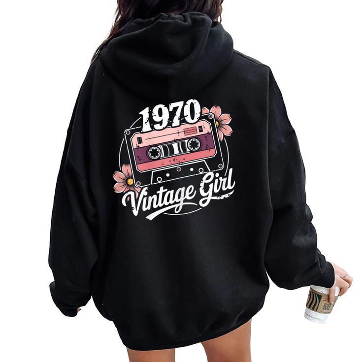 55 Años Intage 1970 Cumpleaños 55 Retro 1970 Women Oversized Hoodie Back Print