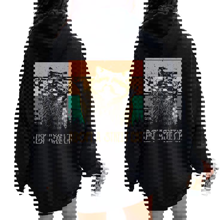 Adopt A Street Cat Oversized Hoodie - Animal Art Back Print Adopt A Street Cat Oversized Hoodie - Animal Art Back Print