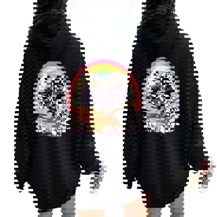 Adopt A Street Cat Opossum Raccoon Skunk Vintage Women Oversized Hoodie Back Print
