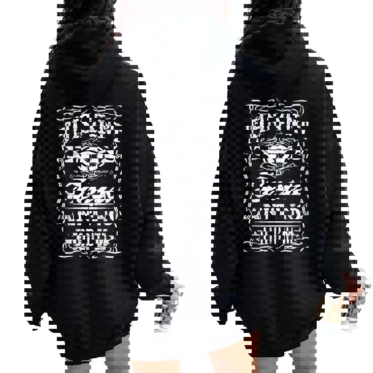 This Ain’T Texas Cowgirl Queen Bee Silhouette Texas Holdem Women Oversized Hoodie Back Print