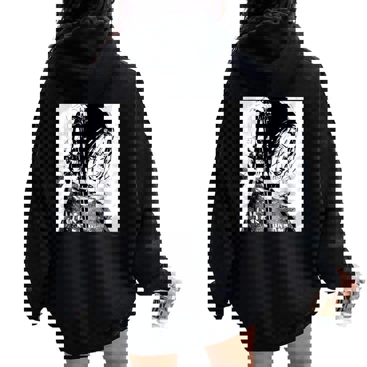 Anime Gothic Girl Aesthetic Soft Grunge Waifu Japanese Otaku Women Oversized Hoodie Back Print