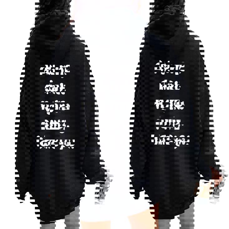 Ask Me About My New Puppy Dog I Dare You Dog Owner Pup Women Oversized Hoodie Back Print