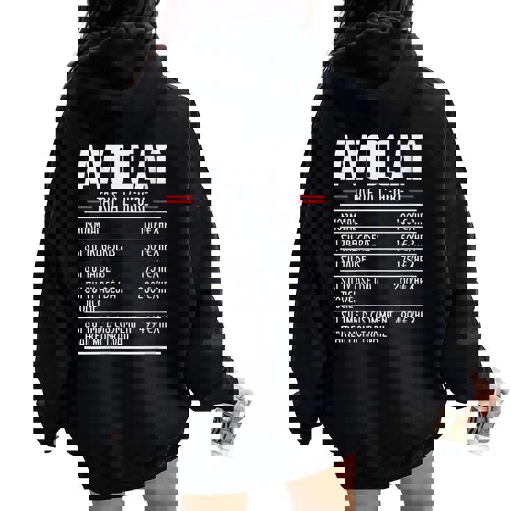 Avocat Métier Idée Cadeau Humour Pour Avocat Sweat à capuche oversize pour femme avec imprimé dans le dos