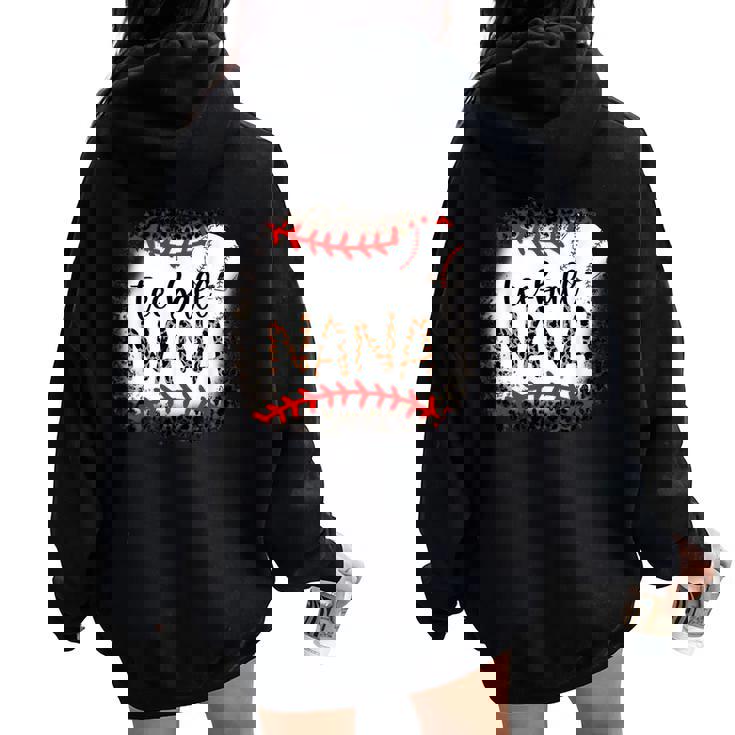 -Ball Nana Leopard -Ball Nana Women Oversized Hoodie Back Print