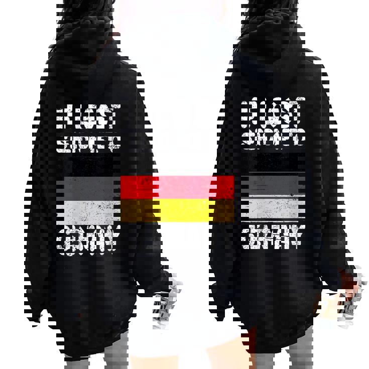 Bandera De Alemania Recuerdo – If Lost Send Me To Germany Cuello Women Oversized Hoodie Back Print