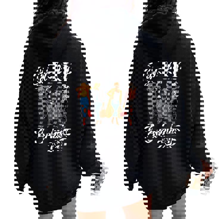Barbados Girls Trip 2025 Birthday Squad Vacation Party Women Oversized Hoodie Back Print
