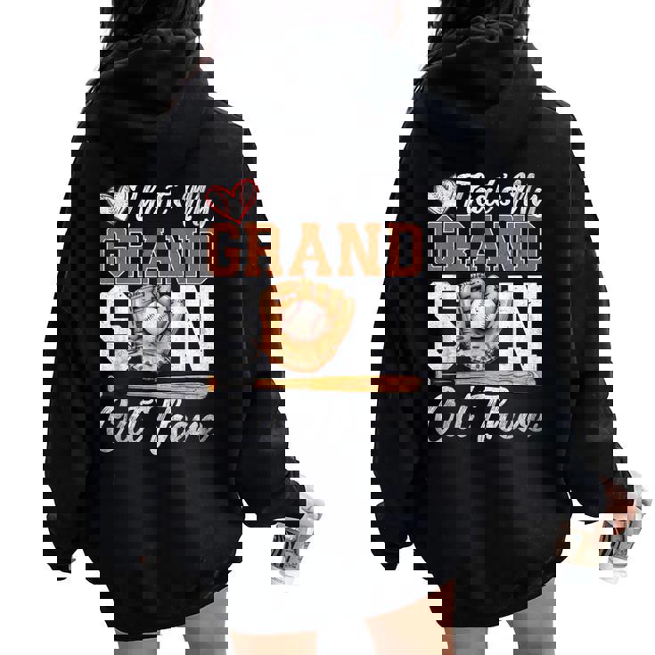 Baseball Grandma That's My Grandson Out There Women Oversized Hoodie Back Print