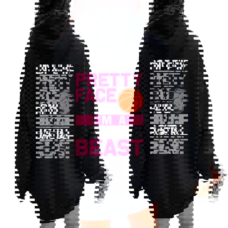 Basketball Beast N Girl Basketball Lover Sports Women Oversized Hoodie Back Print