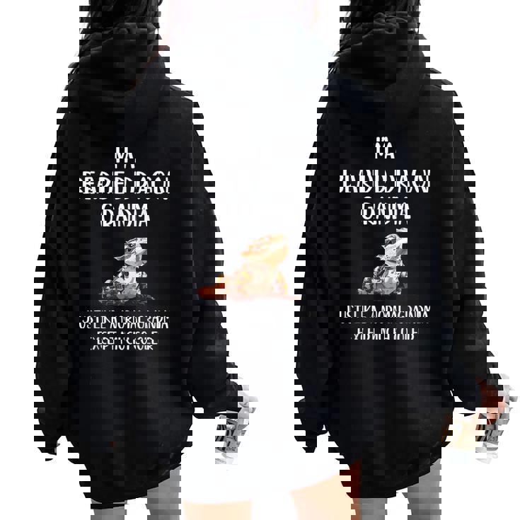 Bearded Dragon Grandma Definition Animals Lover Women Oversized Hoodie Back Print