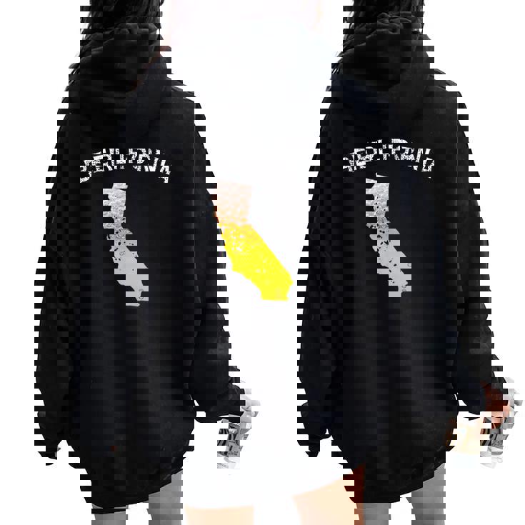 Beerlifornia Chemise De La Bière De La Californie Sweat à capuche oversize pour femme avec imprimé dans le dos