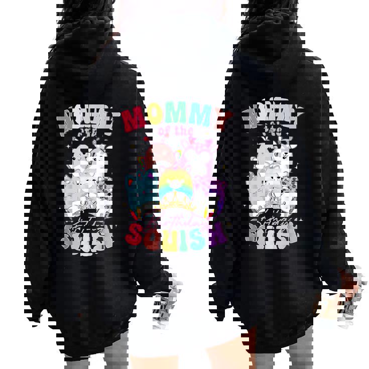 Birthday Girl For Birthday Party Squish Squad Mallow Girls Women Oversized Hoodie Back Print