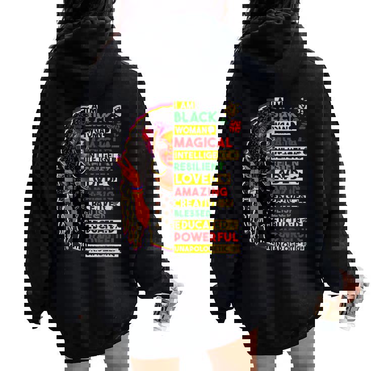 I Am Black History African Black History Month Girls Women Oversized Hoodie Back Print I Am Black History African Black History Month Girls Women Oversized Hoodie Back Print