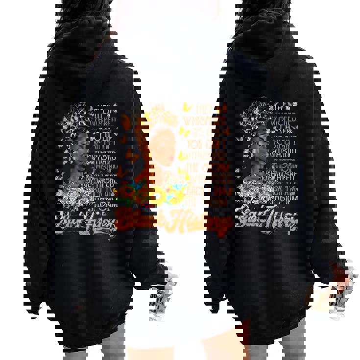 Black History Month African Pride Sunflower Black Women Women Oversized Hoodie Back Print
