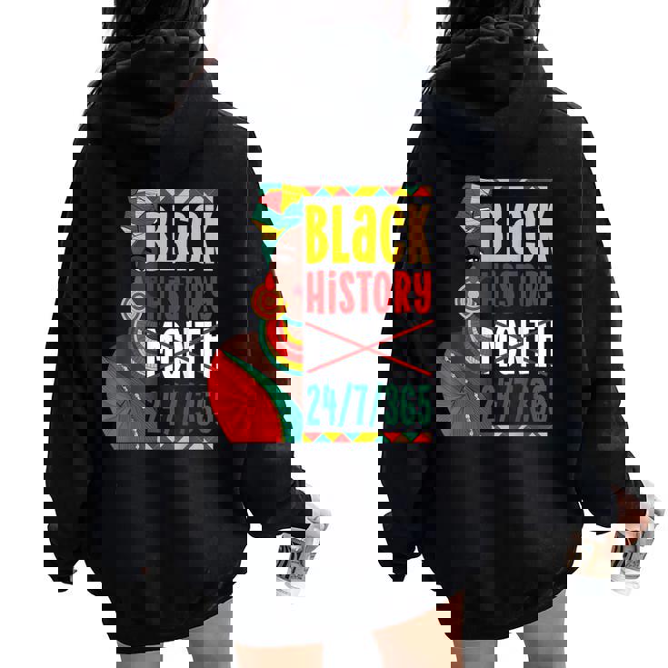 Black History For Black Queen Afro Queen Women Oversized Hoodie Back Print