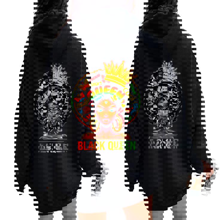 Black History Queen Black History Month African Womens Women Oversized Hoodie Back Print