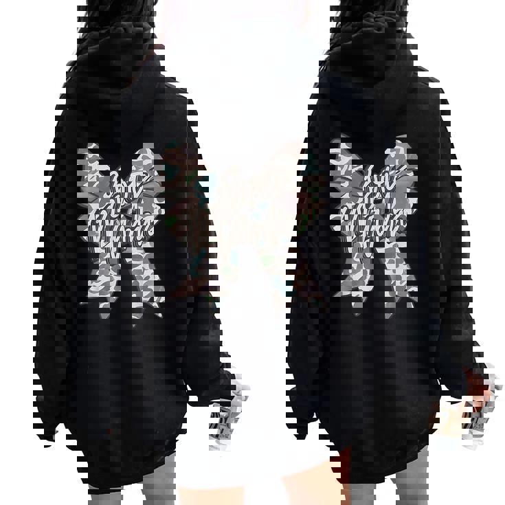 Boy Mama Camo Coquette Bow Camouflage Women Oversized Hoodie Back Print
