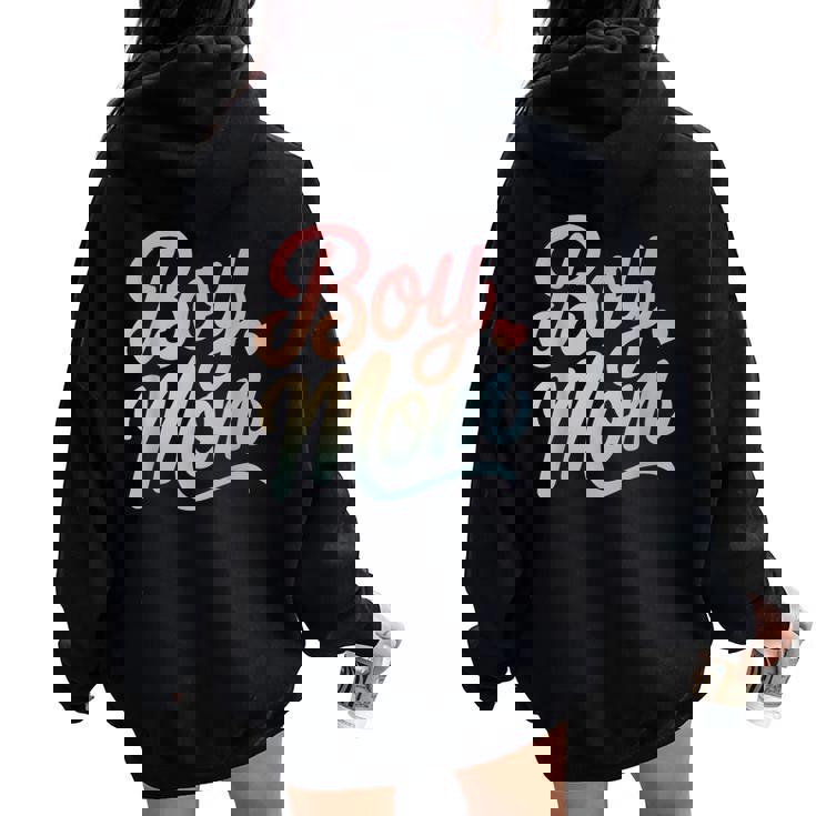 Boy Mom Son Family Mother's Day Mama Of Boys Tie Dye Women Oversized Hoodie Back Print