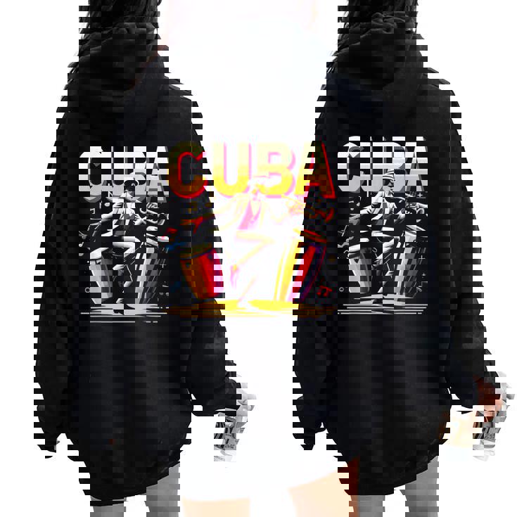 Camisa Cuba Para Love Cuba Flag Cuban Roots Women Oversized Hoodie Back Print